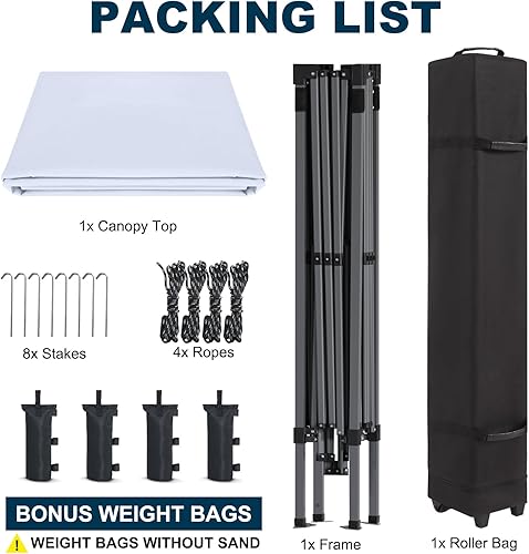 Miniatura 6 de MASTERCANOPY Tienda de campaña portátil con toldo desplegable con base grande (10 x 10, blanco)