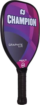 Pickleball, Inc. Champion Graphite Elite Pickleball Paddle | Elite Teardrop Speed & Reaction Shape | Standard Grip | Polymer Honeycomb Core and Graphite Face | Purple