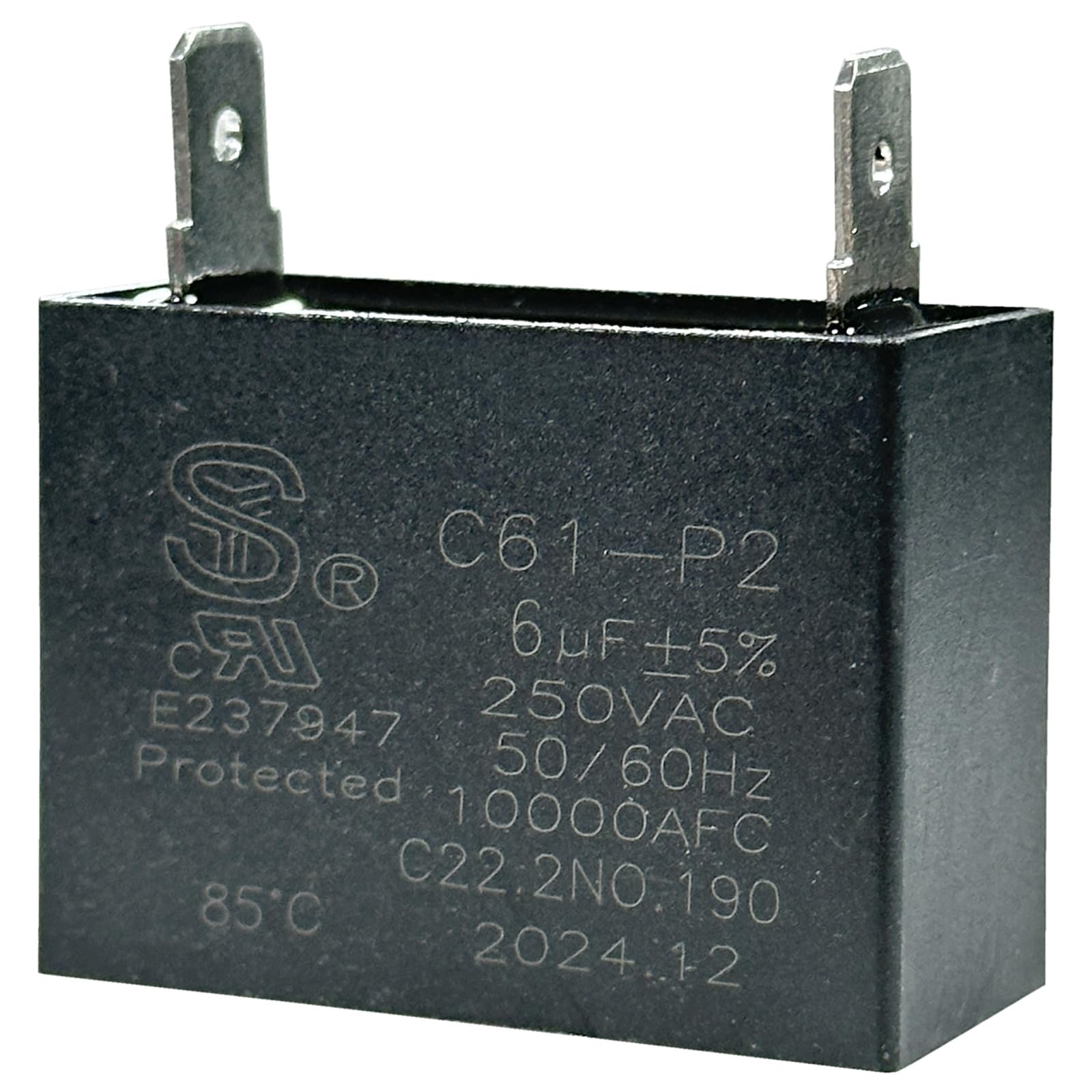 C61-P2 Capacitor 6uF 250VAC 50/60Hz 10000AFC C22.2NO.190 85