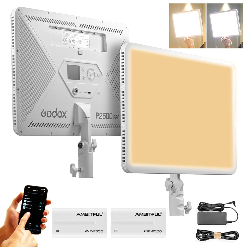 Amazon.com : GODOX P260C Pro 45W LED Video Light Panel, Bi