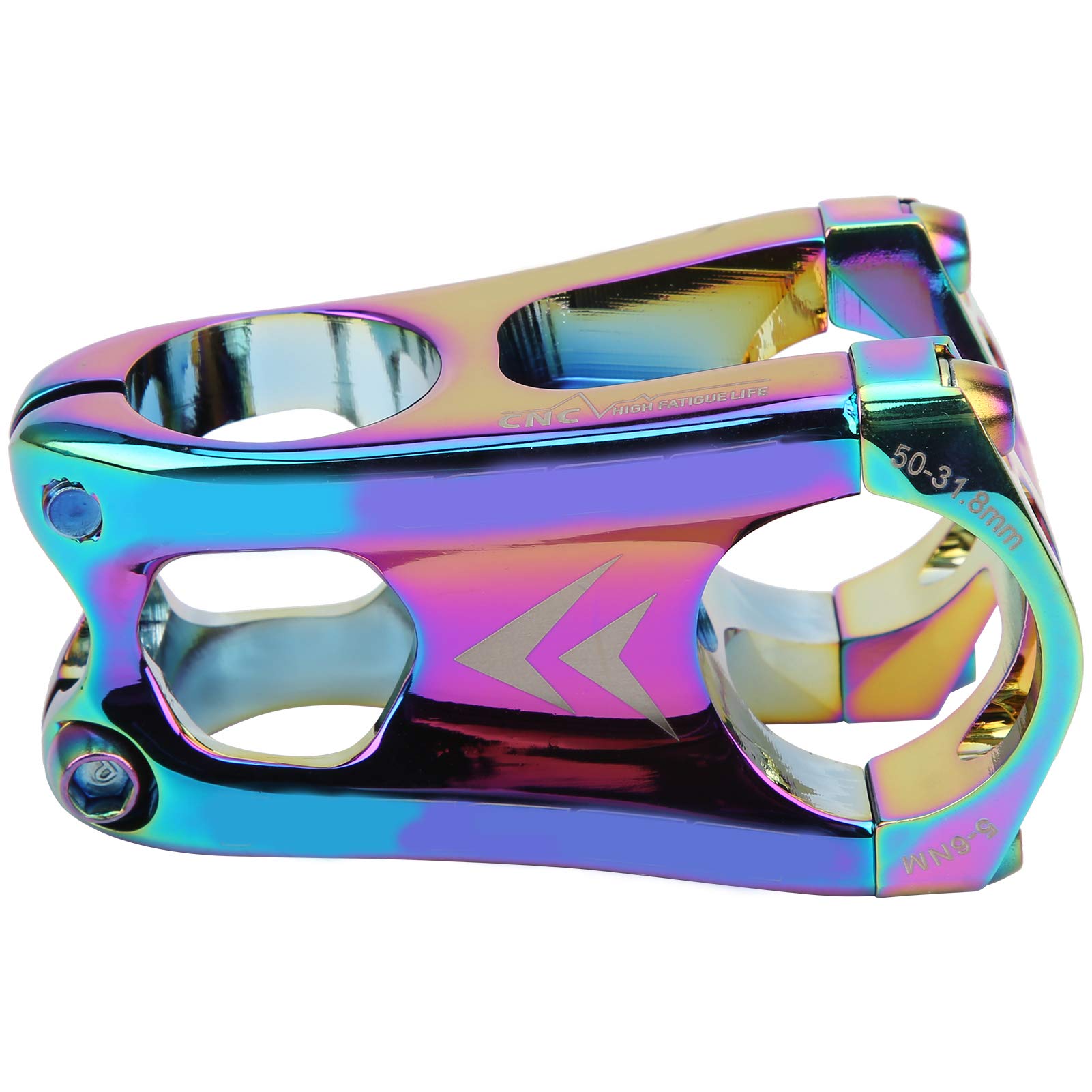 Tomotato Colorful Bike Stem 50Mm Bike Stem Aluminum Alloy Mountain Bike Handlebar Short Stem Riser Bicycle Hollow Stem For Bicycle Road Bike(Colorful)