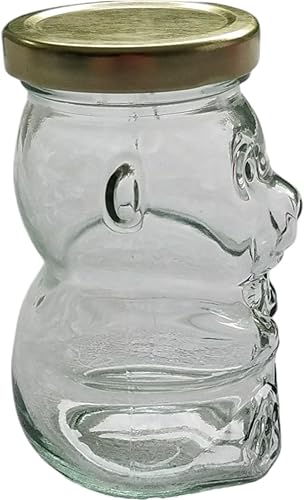 Vista 5 de Nakpunar Tarros de vidrio de 9 onzas con tapas para miel, dulces, alcancías (3, dorado)