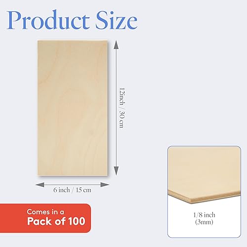 Miniatura 22 de Woodpeckers - Madera contrachapada de abedul báltico, 0.118 in, 1/8 x 8 pulgadas, caja de 16 hojas de abedul báltico de grado B/BB, perfecta