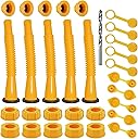 Gas Can Spout Replacement Kit, Gas Can Nozzle Replacement (5 Kit-Yellow) All gaskets are installed and ready to use upon receipt. For 1/2/5/10 gallon gas can. Easy and convenient to use