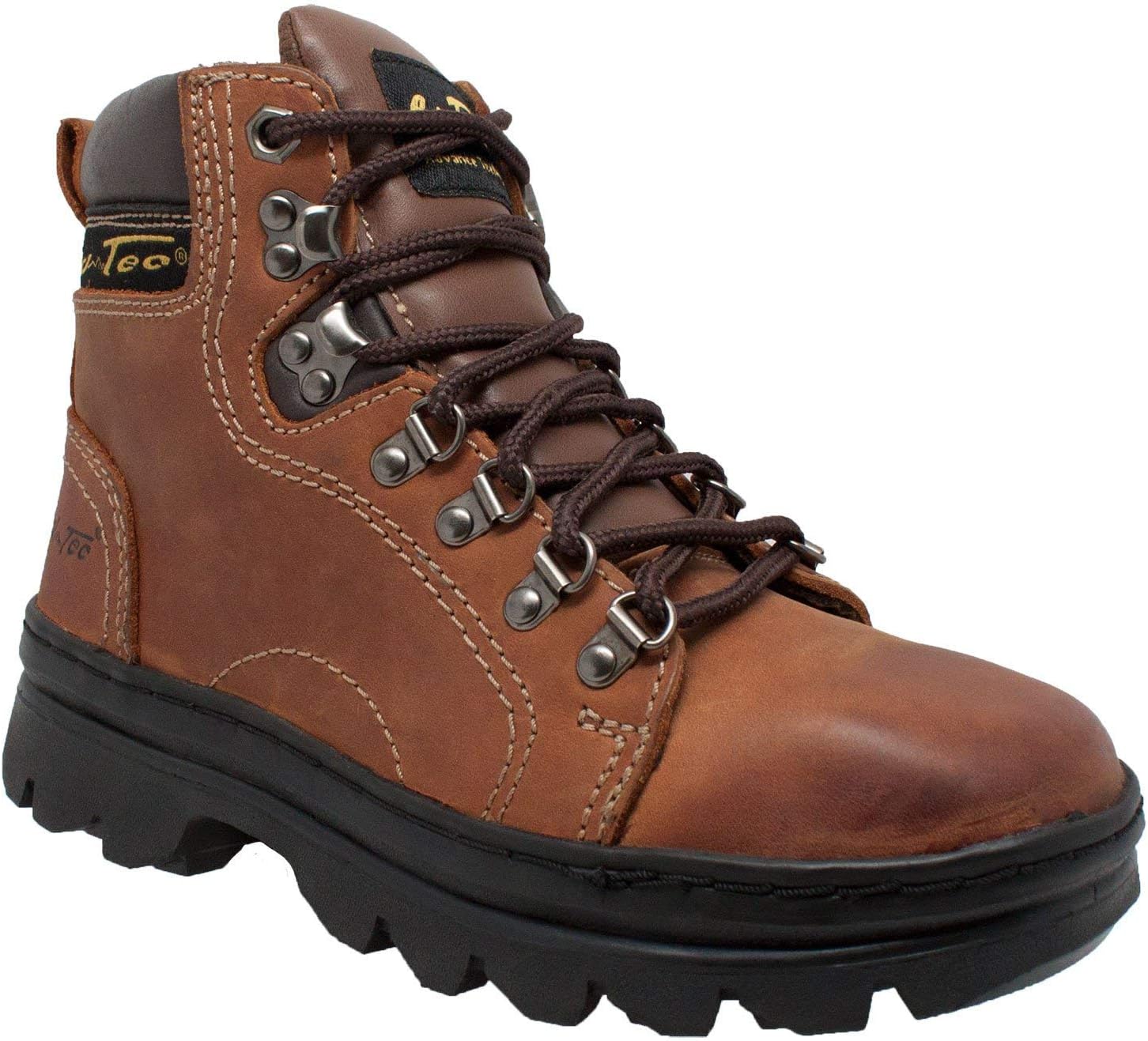 AdTec Womens 6 in Hiking Crazy Horse Leather Padded Collar Work Boot, Brown
