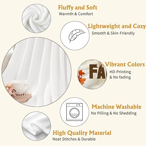 Miniatura 3 de YeeJu Manta decorativa de otoño, tamaño pequeño, naranja, para Acción de Gracias, calabazas, girasoles, manta de bebé para cuna, suave, ligera,