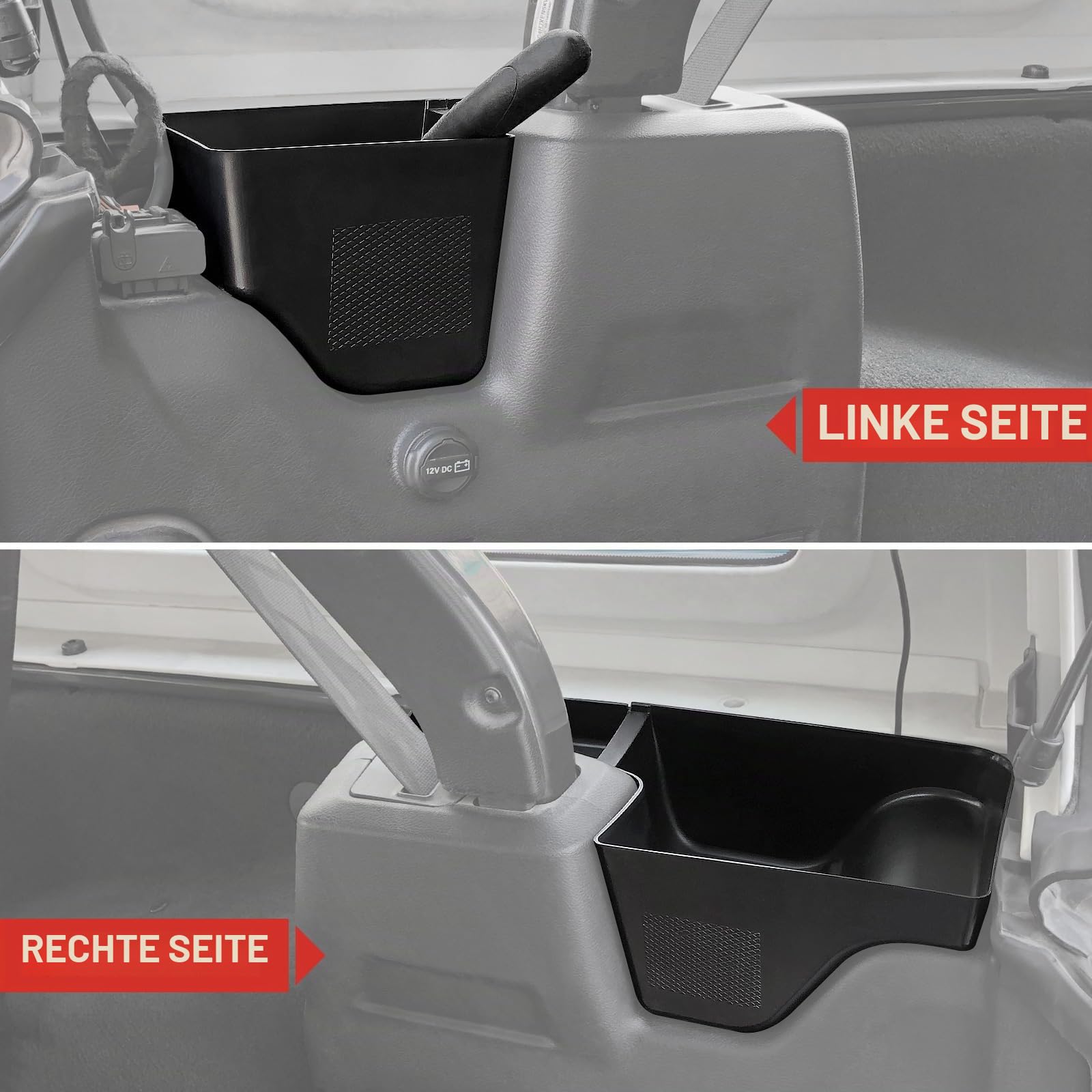 Radkasten-Aufbewahrungsbehälter für Jeep Wrangler JL JLU 4XE 2018–2023, Cargo-Organizer, Kofferraum, seitliche Aufbewahrungsbox für Wrangler JL 4-Türer-Zubehör (links + rechts, nicht passend für