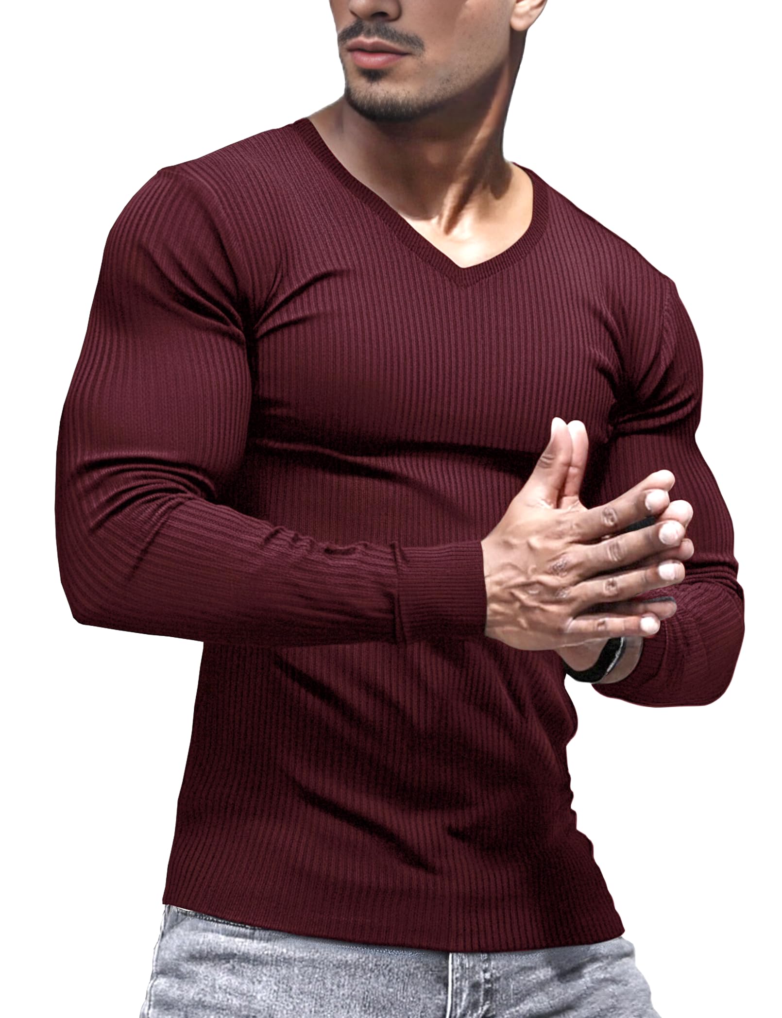 Maillot de corps à manches longues thermique pour homme chaud et anti-froid en interlock