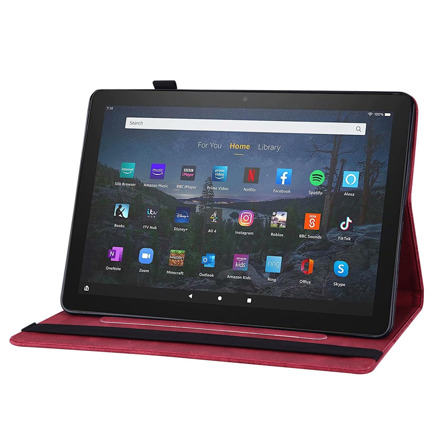 Skórzane etui z klapką Portfel Pokrowiec ochronny Wytłoczony motyl Slot na kartę Tablet Odpowiedni kompatybilny Fire Max 11" 2023(Rosso)