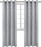 Vista 213 de BGment Room Darkening Curtains 95 Inches Long, Grommet Thermal Insulated Blackout Curtains with Wave Line and Dots Printed for Bedroom, 2 Panels