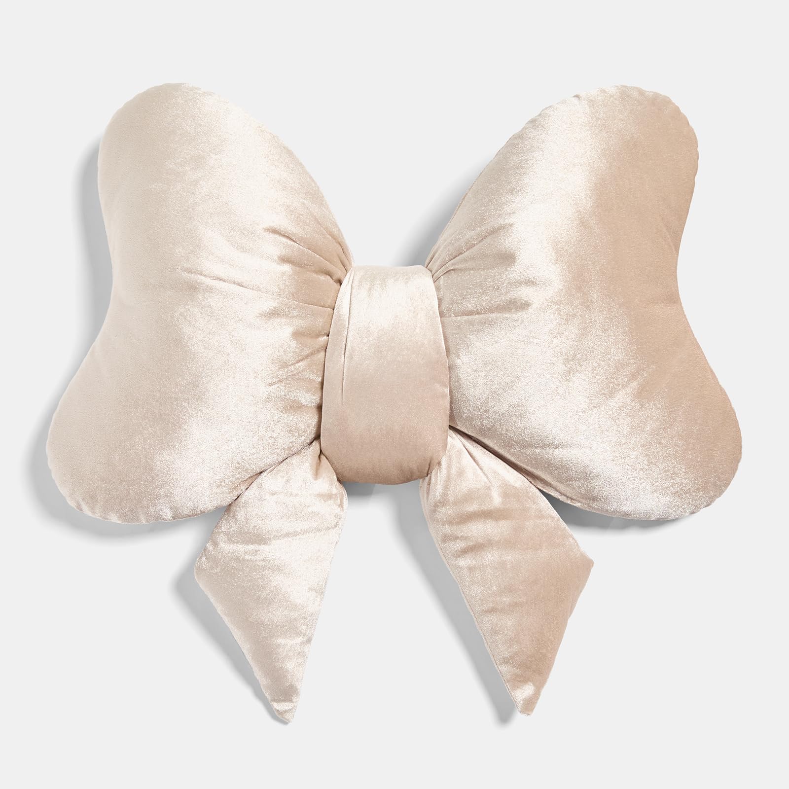 Ohs Women's Natural Velvet Bow Cushion Christmas Throw Pillow, Christmas Decorations Novelty Cushions Plush Pillow For Sofa Couch Bedroom Back Support Scatter Cushion Stocking Fillers, - 45 X 33Cm