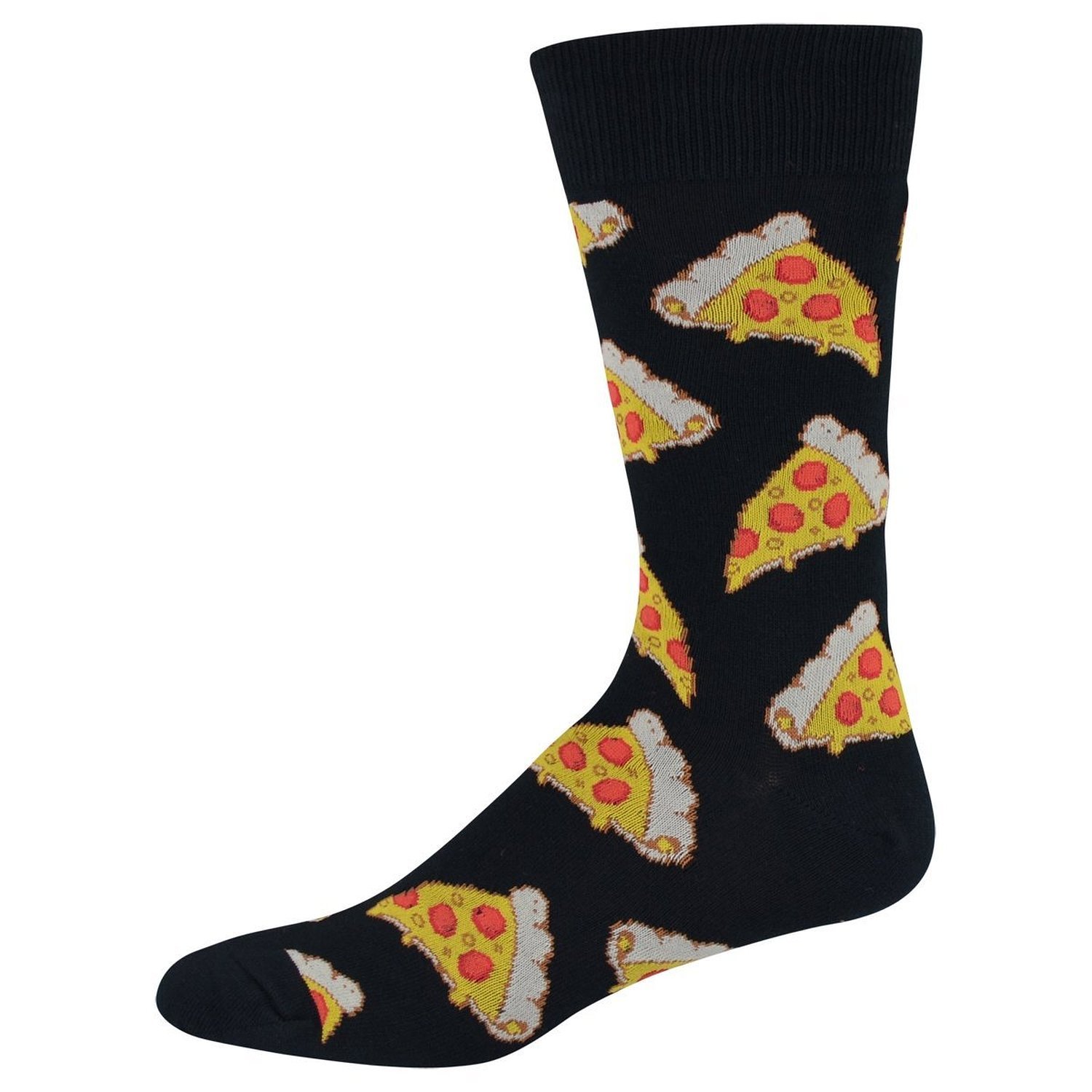 Socksmith Men's Pizza Socks, Black (Black Black), One Size (Manufacturer Size: U.S. 7-12.5)