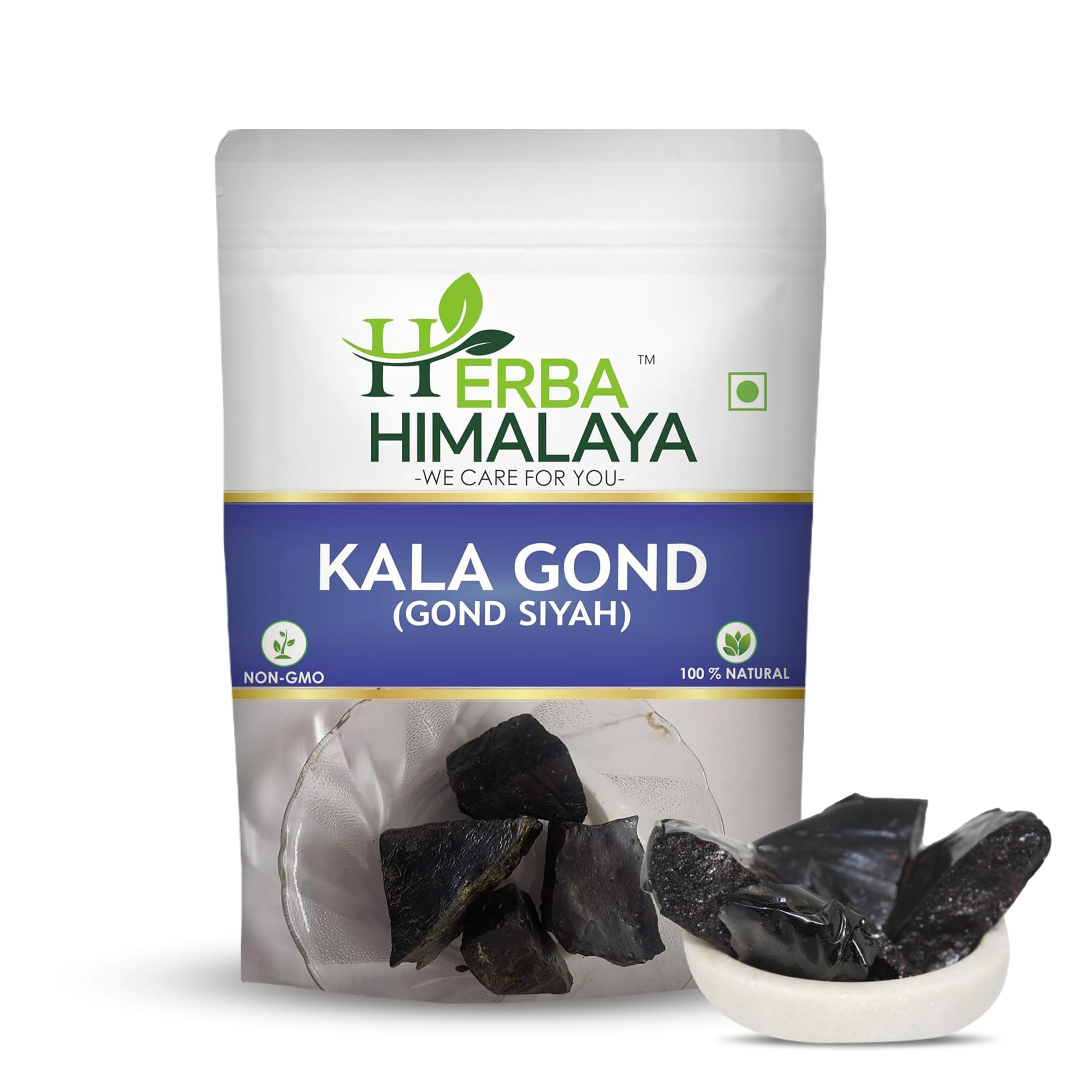 Herba Himalaya Kala Gond 200g Natural Gond Siyah Black Gum Lab Tested and Certified Premium Ingredient Perfect for Traditional Sweets Beverages Herbal Recipes
