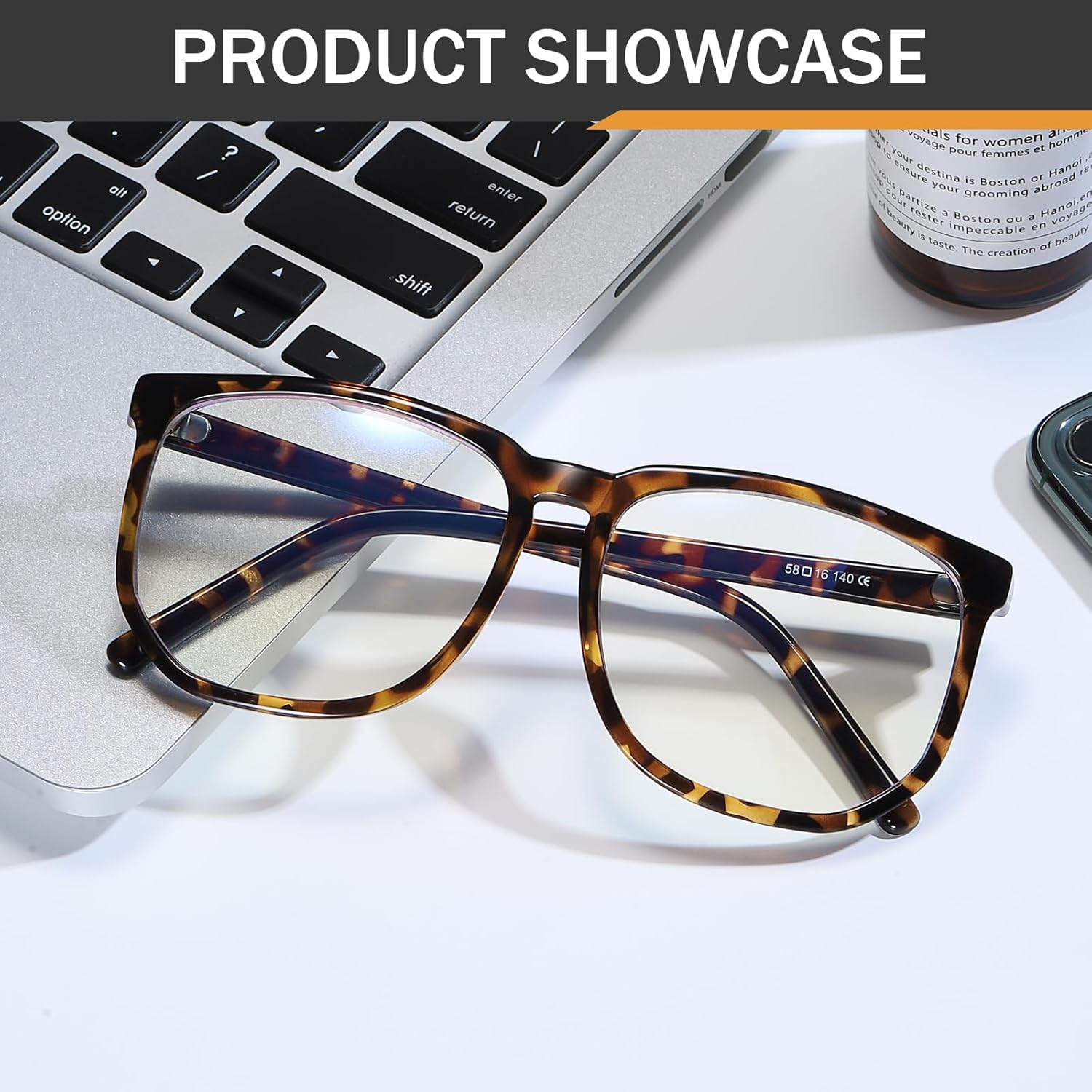 TR90 Oversized Blue Light Blocking Glasses Men Women Ultralight Nerd Square Computer Games Black Large Eyewear