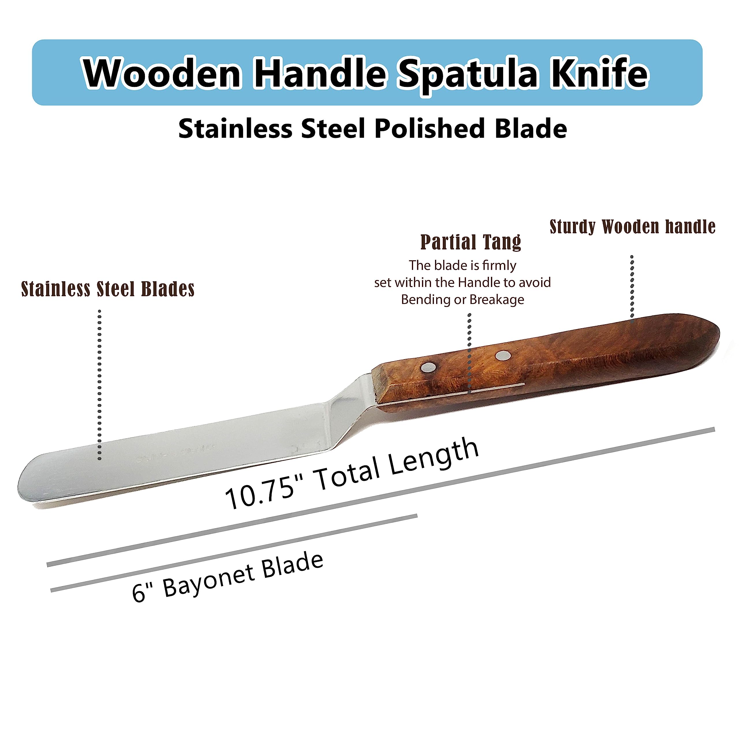 A2Z Scilab Brand Engineering Classic Offset Caulk Tooling Spatula, Stainless Steel (6 Inch Long Offset Blade)