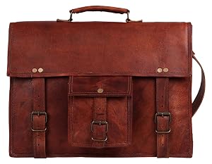 Leather Messenger Bag for Men - 14 Full Grain Leather Laptop Briefcase - Vintage Computer Satchel Travel Crossbody
