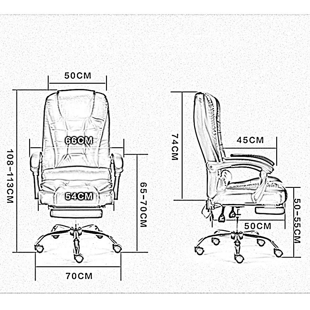 Silla de oficina ejecutiva ergonómica giratoria con piel sintética resistente, reposabrazos acolchados, soporte de cintura reclinable, hasta 330 libras