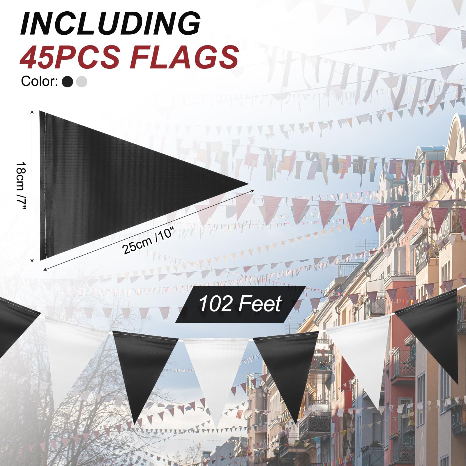 MECCANIXITY 102Ft Pennant Banner Flags, 7