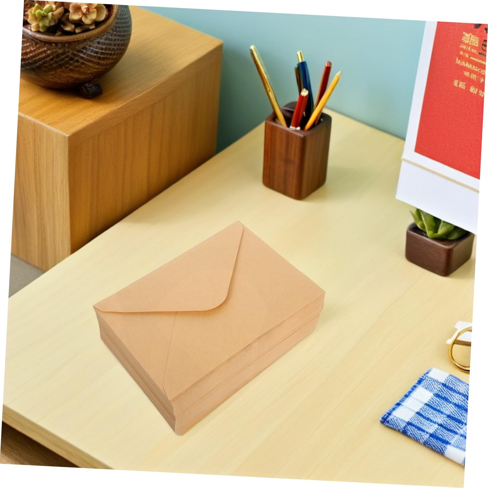 Buste in Carta Kraft Marrone V-flap 100 Pezzi per Inviti