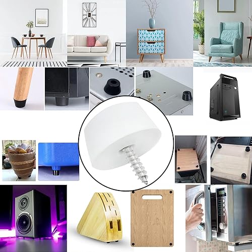 Miniatura 5 de LUORNG 12 almohadillas para patas de muebles con arandela de acero, forma redonda, 26 x 21 x 13, 12 pulgadas, deslizadores de patas de muebles,