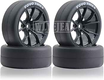 Amazon | WLYEJEA 1/10 RCドリフトホイール 65mm ゴムタイヤ 12mm 六角