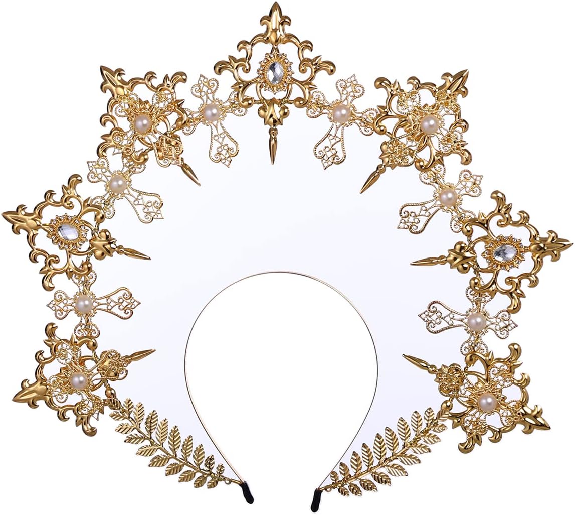 BLESSUME Unisex Halo Crown Mary Goddess Headband Halloween Reenactment Costume Headwear