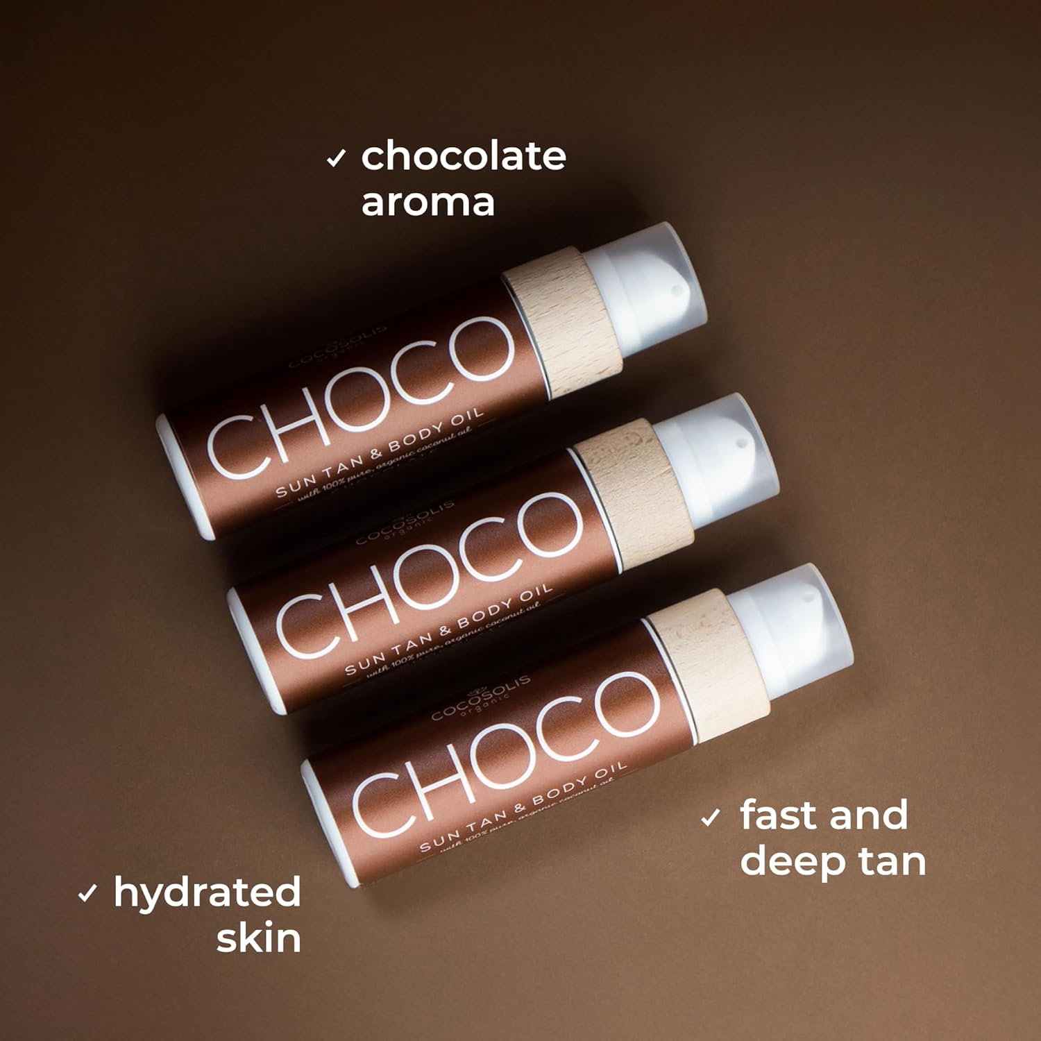 COCOSOLIS CHOCO Suntan & Body Oil - Organic Tanning Oil - Deep Chocolate Tan - Tanning Lotion Accelerator for Indoor and Outdoor Tanning Beds (3.71) - Image 5