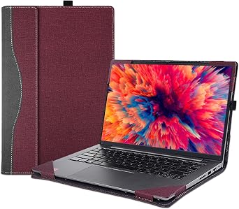 16 inch Laptop Case Cover for HP EliteBook 860/865 G9 G10 Sleeve & ZBook Firefly,Detachable PU Leather Protective Shell Bag with Pen Holder Burgundy