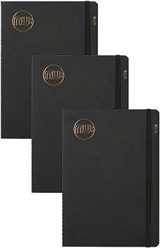 nu Notebooks - Kraft Range - Black Stitched Spine A5 Notebook - Stationery Notebooks - Professional Notepad - Multipack of 3