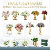 NUPTIO 2 db Mini Fém Urna Váza Esküvői Asztali Dekoráció Virágváza 12,6 cm Trombita Forma 7