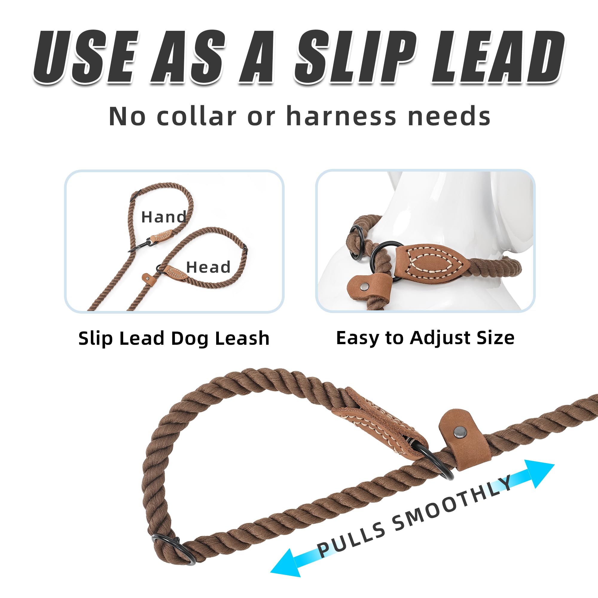 Mile High Life Hands Free Dog Leash, Crossbody Waist Leash with Genuine Leather Connection - Image 3