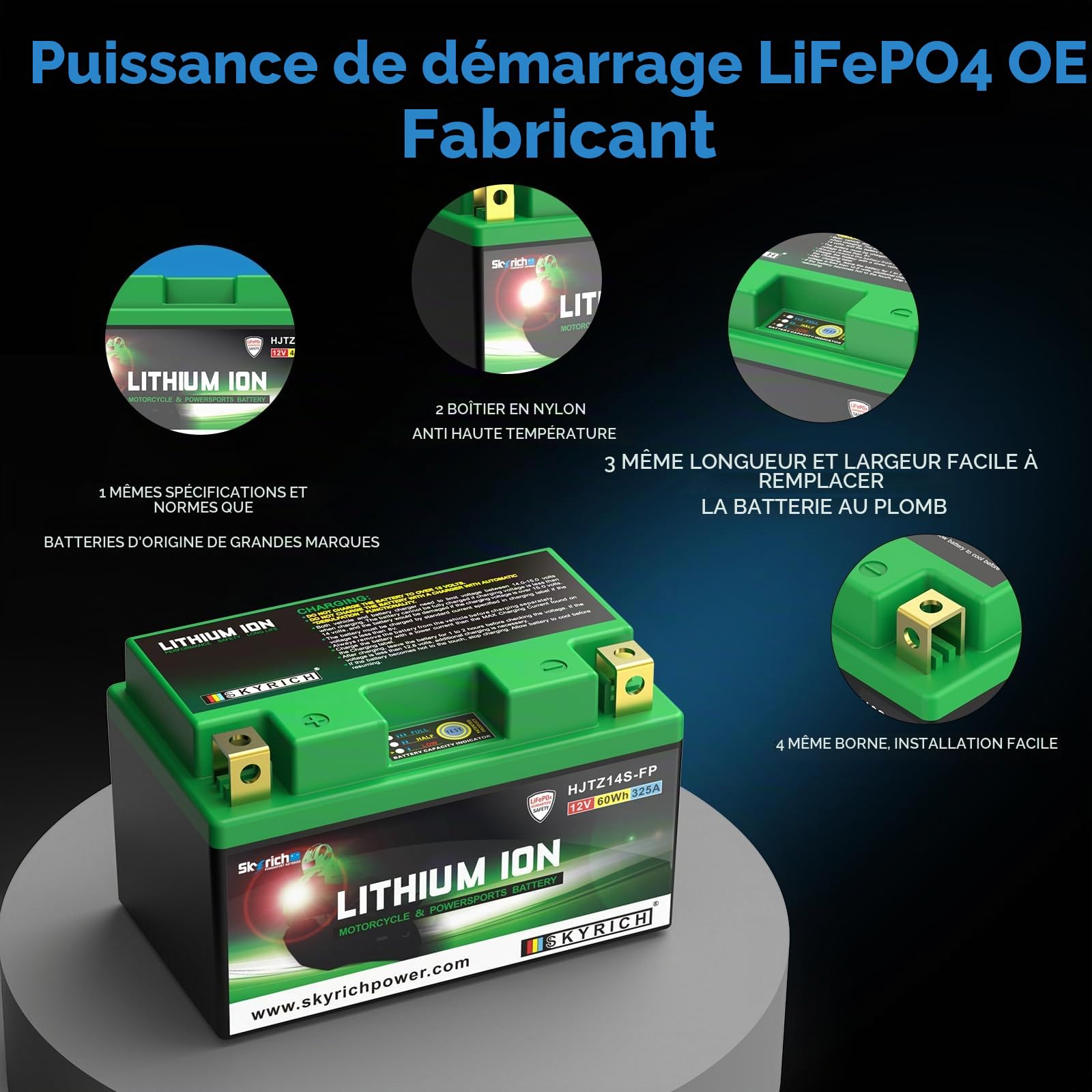 Batterie Skyrich Lithium HJTZ14S-FP