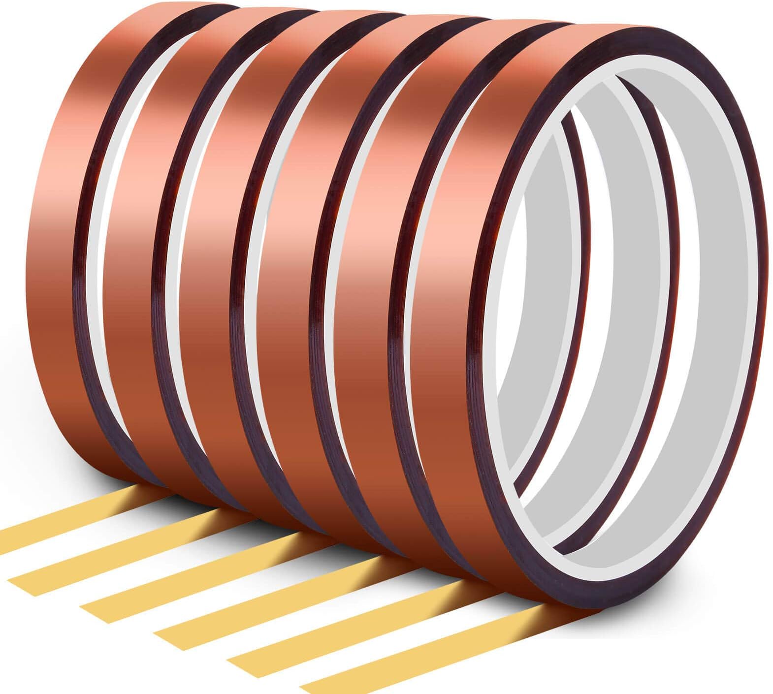 selizo Heat Tape for Heat Press, 6 Packs Heat Transfer Tape Heat Resistant High Temperature Tape for Sublimation on Coffee Mugs, HTV Craft on T-Shirt Fabrics