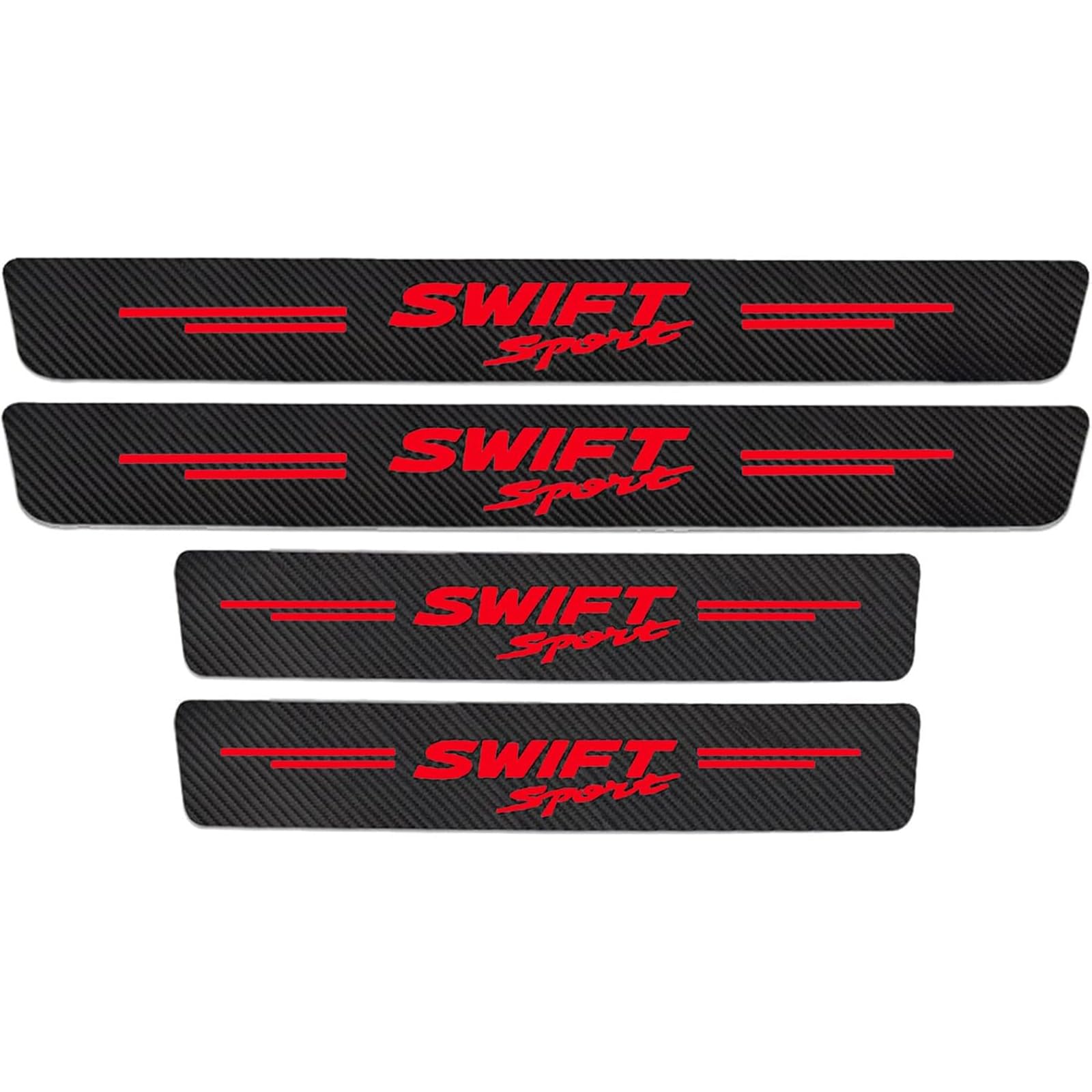 KAFMZEP Car Door Sill Protector for Suzuki Swift Sport 4PCS Car Door Sill Scuff Plate Carbon Fiber Stickers Accessories,Red