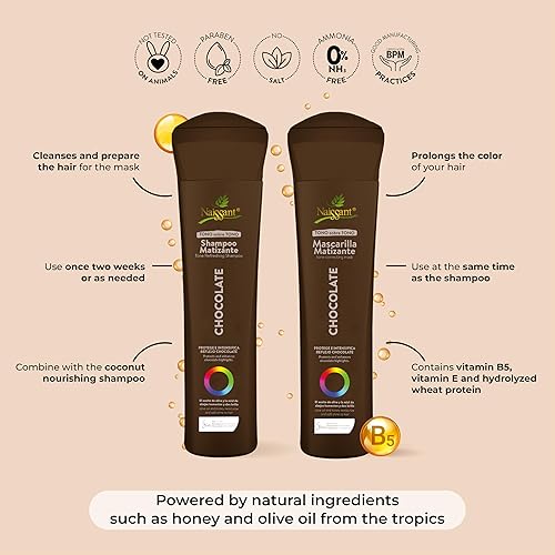 Miniatura 3 de naissant Champú profesional morado para cabello teñido  Elimina el cobrizo, fórmula nutritiva, cuidado del color, sin parabenos ni sulfatos,