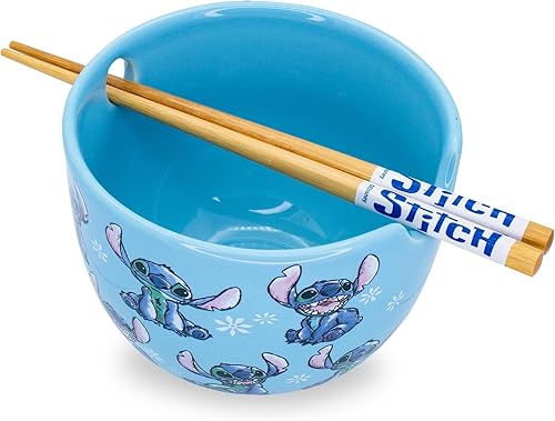 Miniatura 2 de Disney Lilo  Stitch - Juego de vajilla de cerámica japonesa  Incluye cuenco de fideos ramen de 20 onzas y palillos de madera