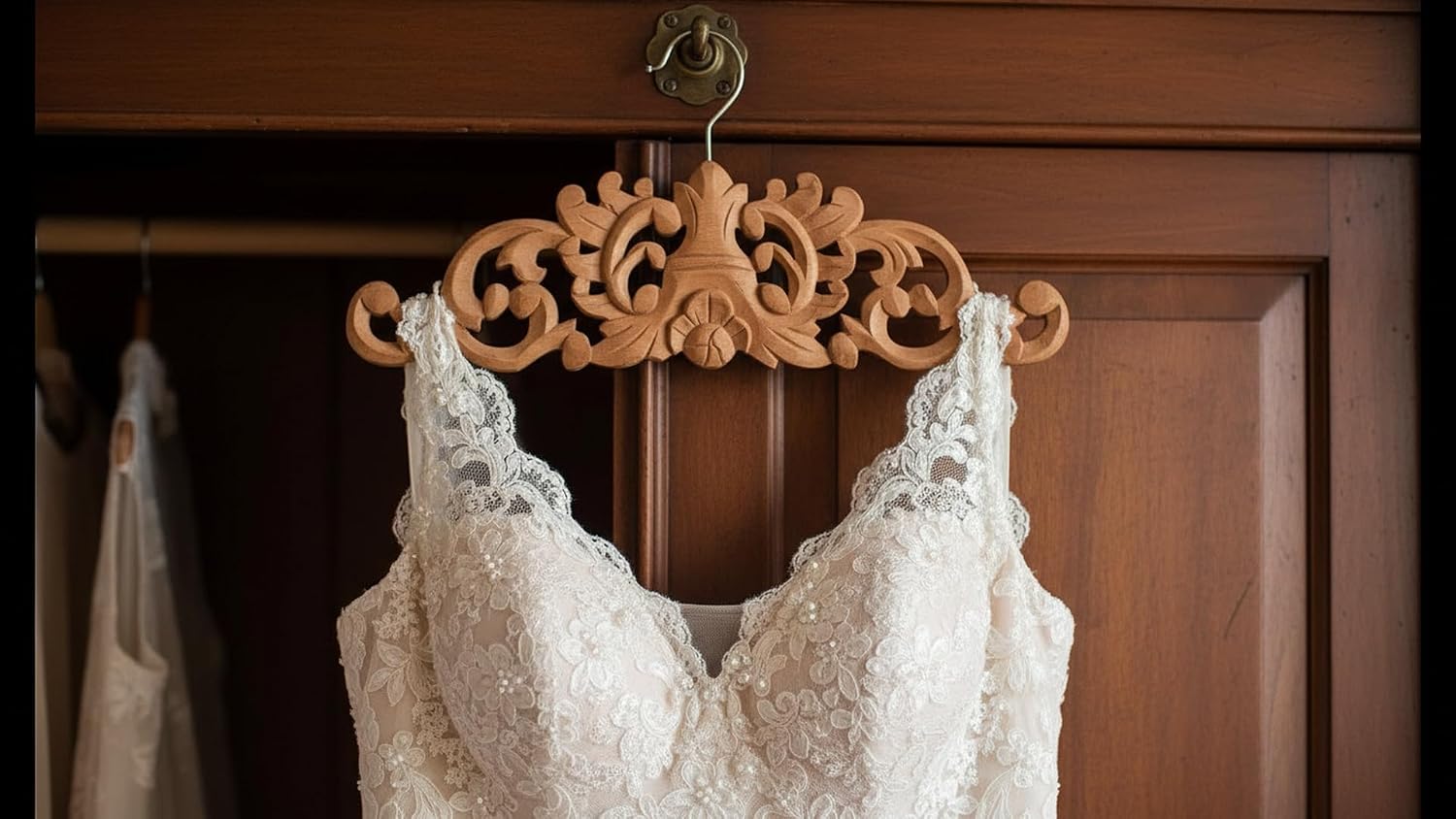 Handmade Wooden Wedding Hanger for Bride Groom Dress Suit Keepsake Gift
