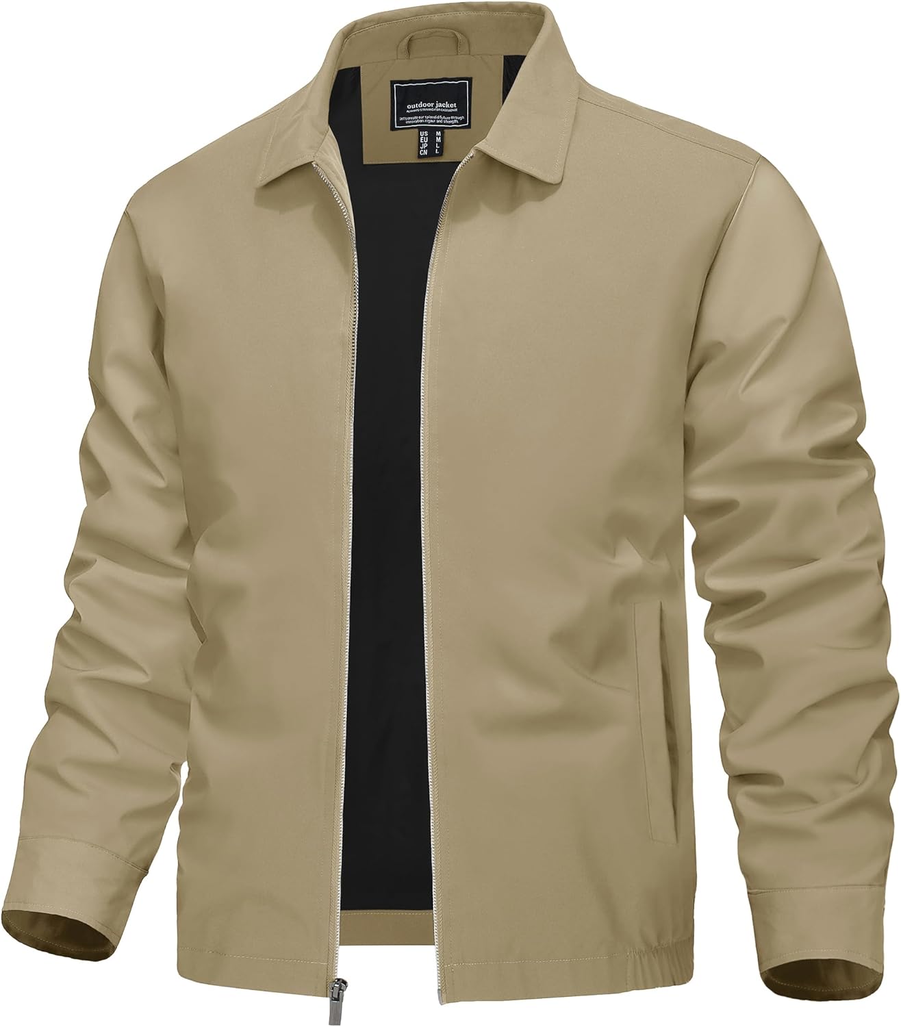 TACVASEN Mens Lightweight Windbreaker Full Zip Up Laydown Collar Jackets Light Casual Coat with Zip Pockets TACVASEN Mens Lightweight Windbreaker Full Zip Up Laydown Collar Jackets Light Casual Coat with Zip Pockets