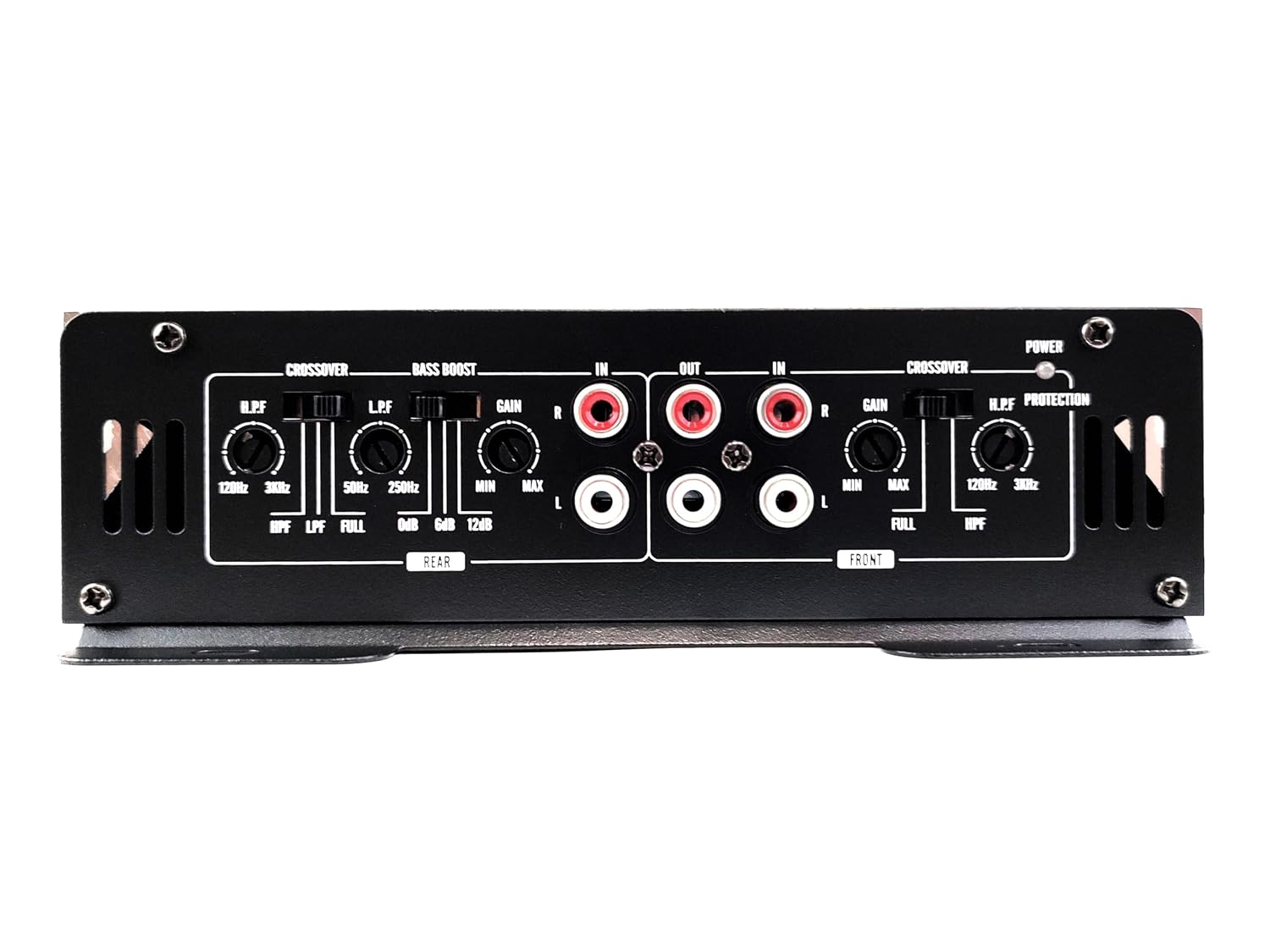 Front panel controls of Memphis ME-AMP80.4 amplifier