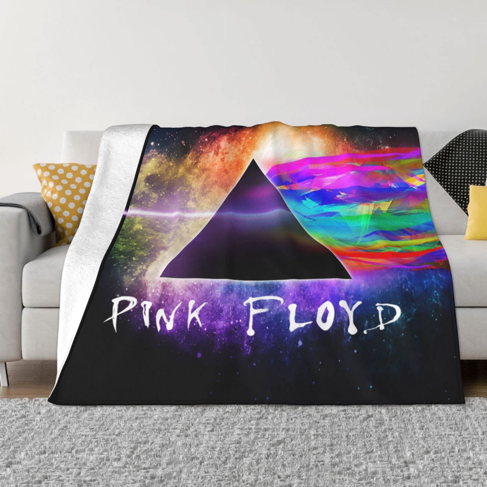 Ezkyztlw As Pic Pink Rainbow Floyd Fleece Blanket Lightweight Ultra-Soft Micro Throw Blanket For Sofa Couch Bed Camping Travel - Super Soft Cozy Microfiber Blanket 60"X50"