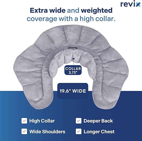 Miniatura 3 de REVIX Almohadilla térmica para microondas para cuello, hombros y espalda, envoltura térmica para el cuello con calor húmedo, calentador de cuello