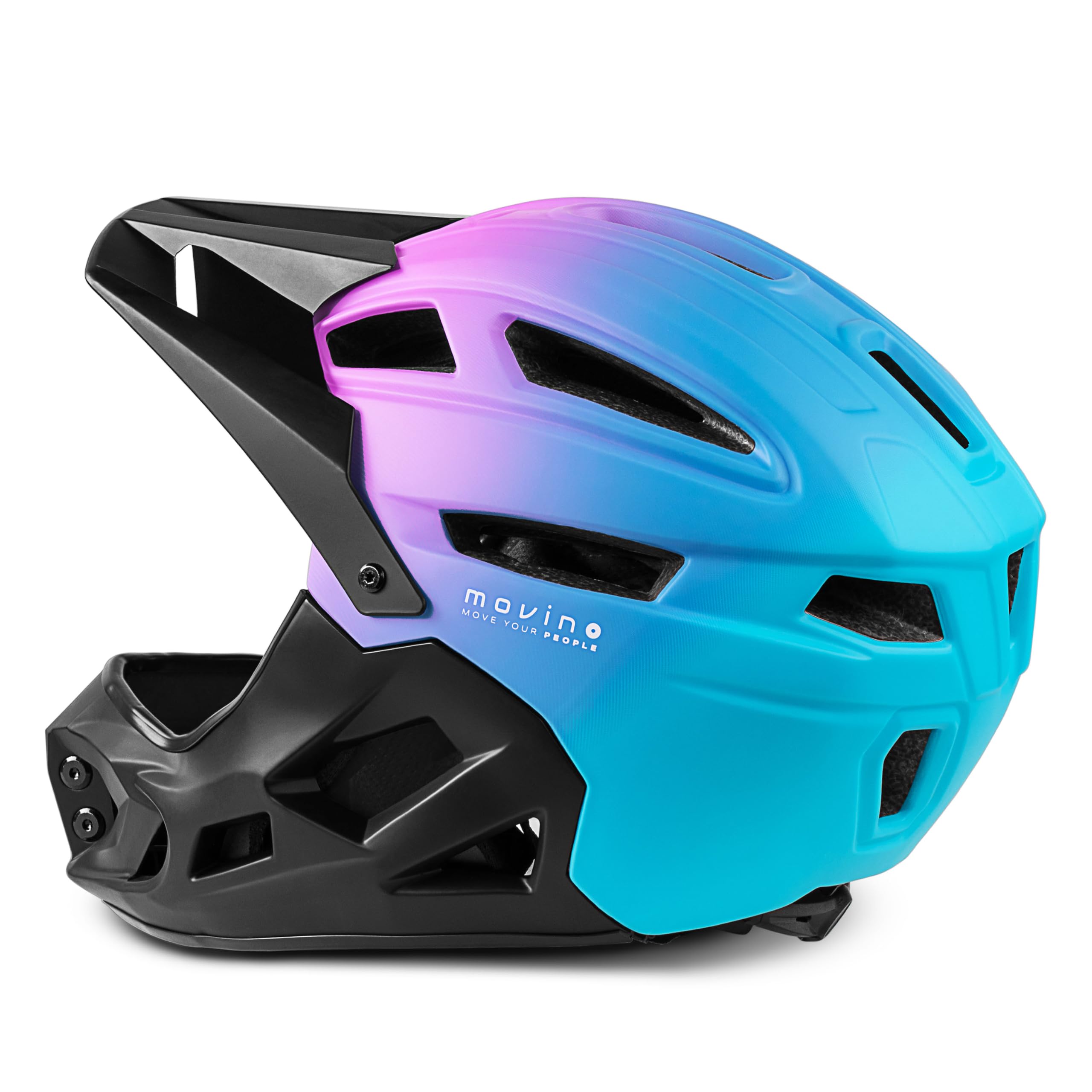 MOVINO Casco Bici Full Face per Bambini e Ragazzi 51-54 cm Edge
