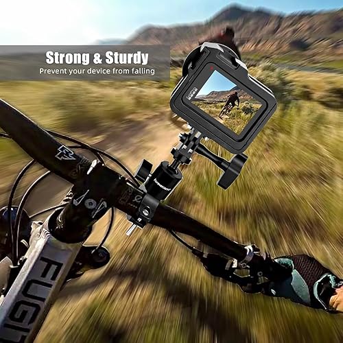 Miniatura 7 de Forevercam Soporte de manillar de bicicleta para Gopro Hero 13 12 11 10 9 8 DJI Osmo Insta360 AKASO y otras cámaras de acción Aluminio Motocicleta