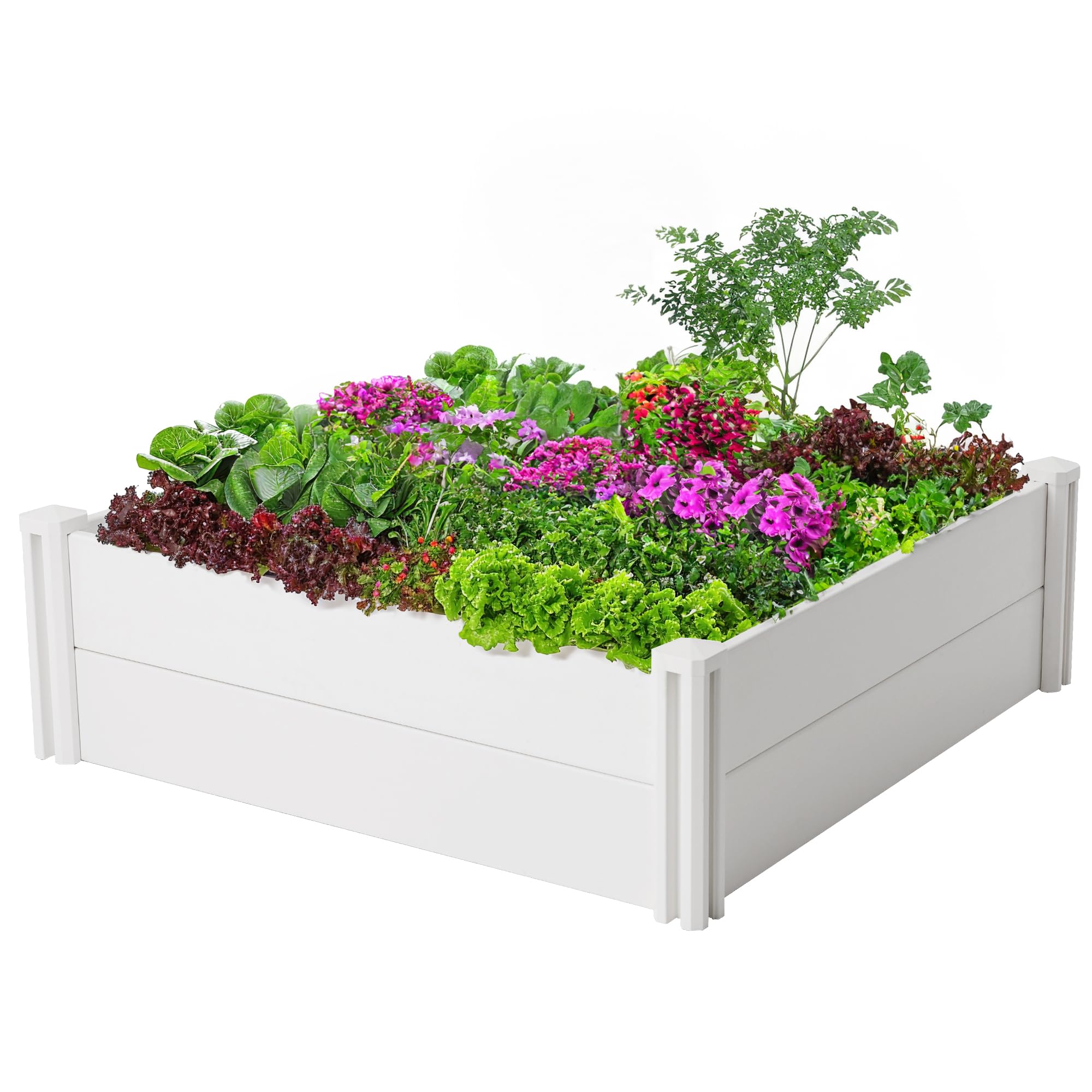 PASAMIC 4x4x1FT Vinyl Raised Garden Bed