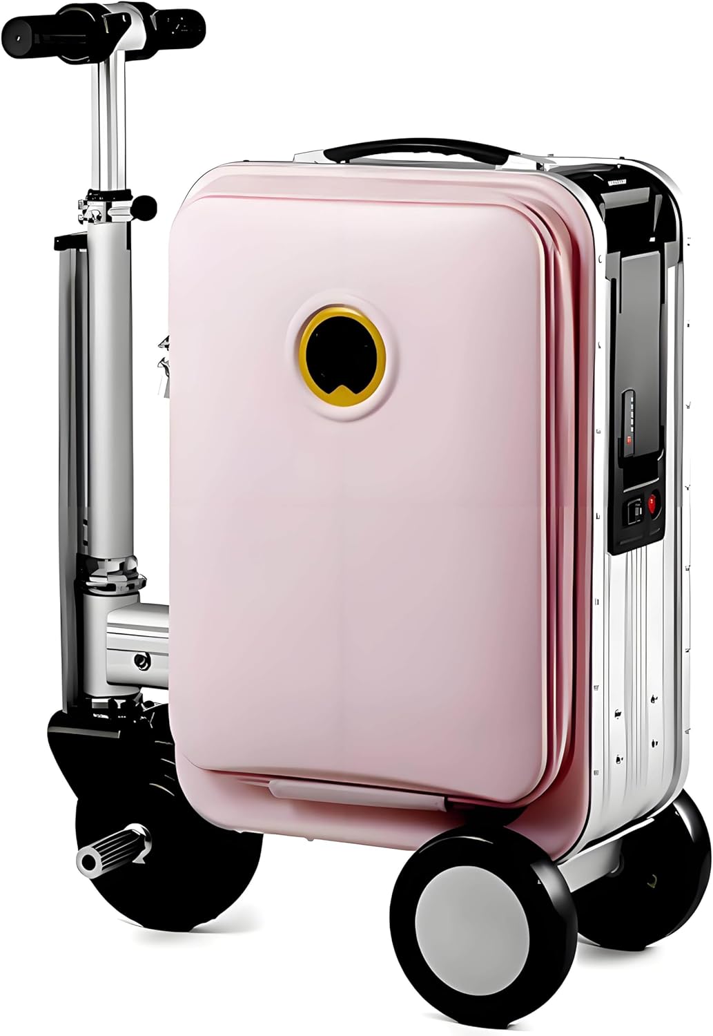 Smart Electric Suitcase, Electric Skateboard Travel Case, Portable Cycling Travel Case with Charging Port, 20-Liter Carry-On Suitcase ReversSilver