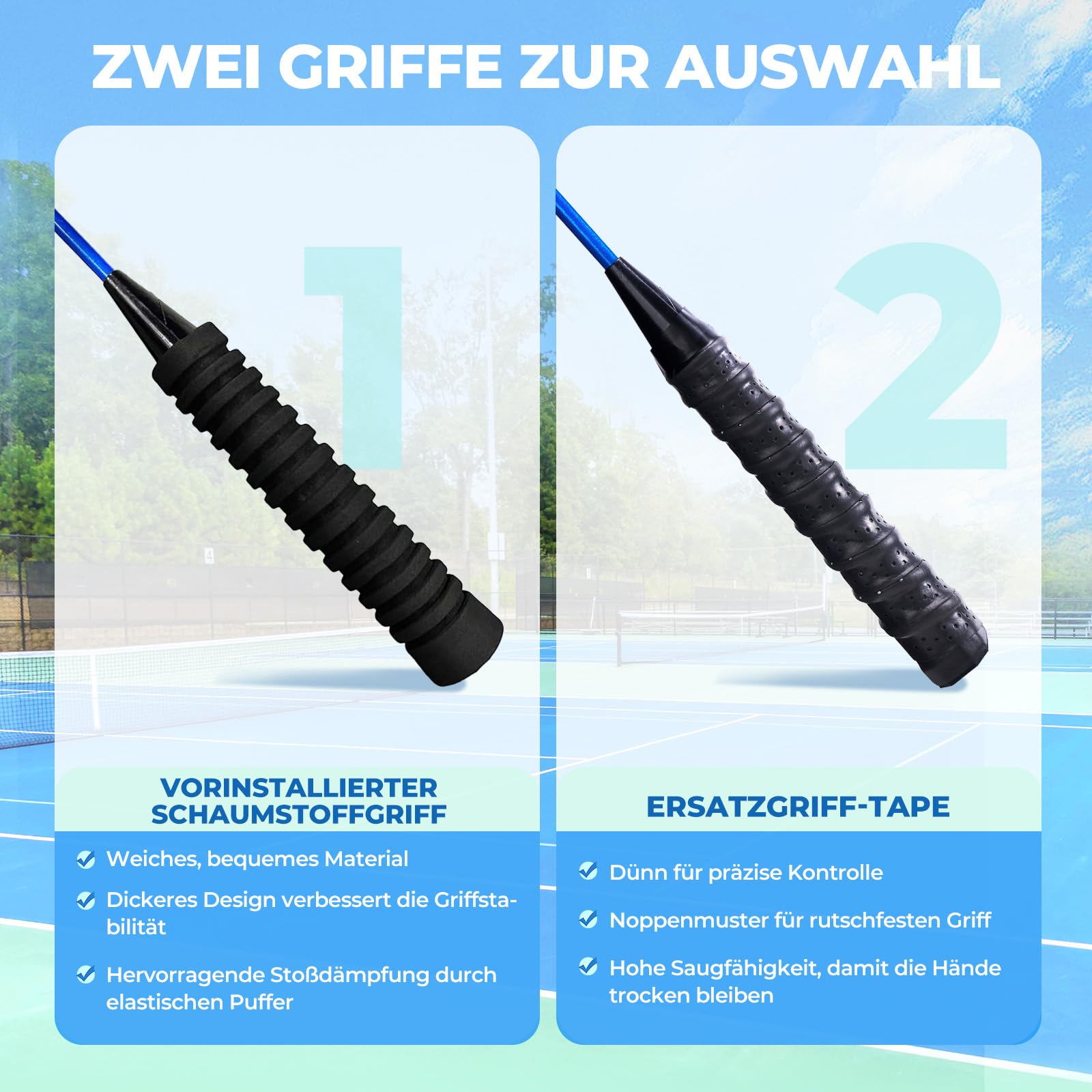 HIRALIY Badminton Schläger für Spiele im Freien, leichtes Federball 4er-Set für Kinder & Erwachsene & Anfänger, inklusive 4 Schläger, 12 Nylon-Federbälle, 4 Ersatz-Griffbänder, 1 Tragetasche