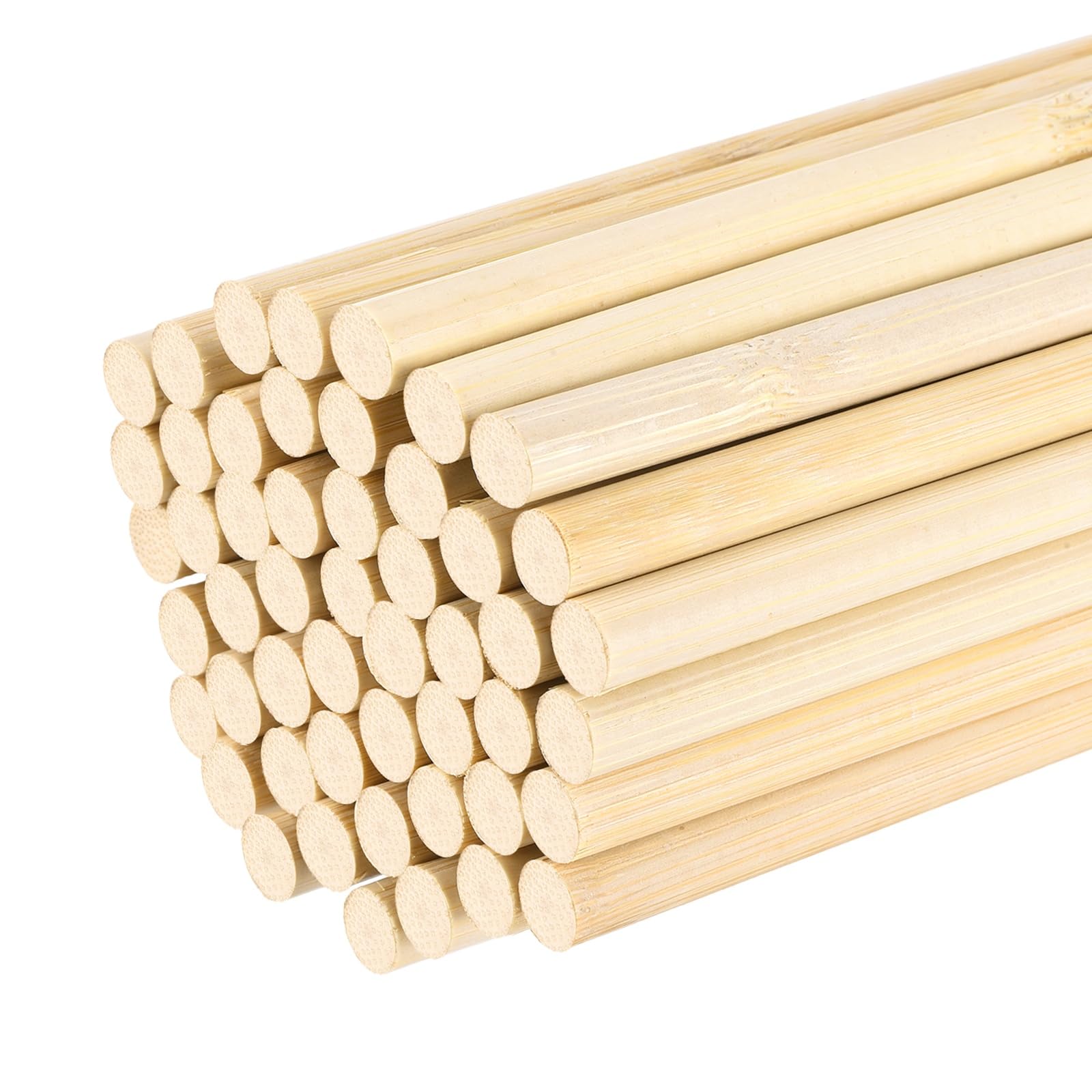 sourcing map Wooden Dowel Rods, 11/32 x 12 Inch Round Dowel Rod Wood Sticks Bamboo Stick for Arts Crafts Photo Booth Props DIY Building Model, 50 Pack