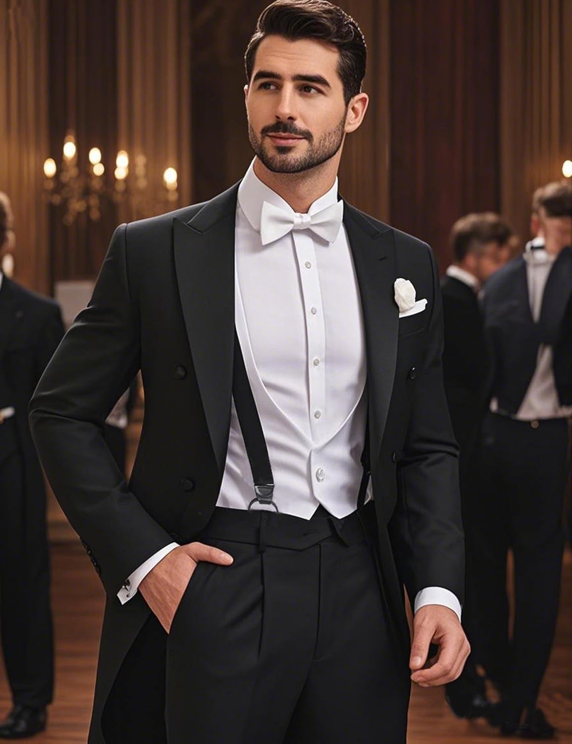 Button Suspenders for Men Dress Pants and Tuxedo Heavy Duty Big and tall Y-back 1.4 inches One Size - Image 6