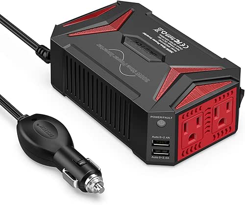 BESTEK 300Watt Pure Sine Wave Power Inverter Car Adapter DC