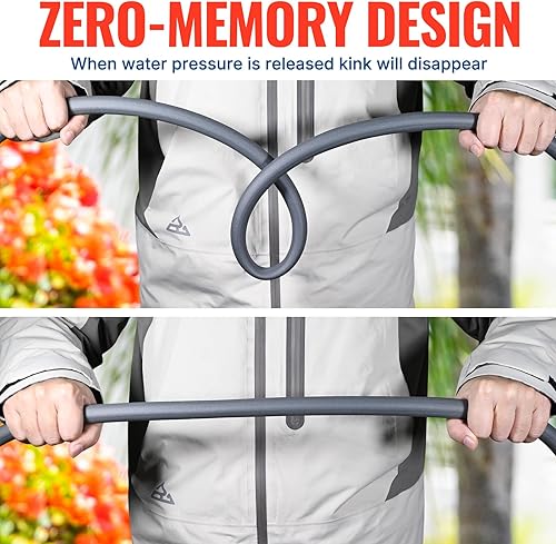 Miniatura 4 de YAMATIC Manguera de jardín resistente de 58 pulgadas x 50 pies con mango giratorio, manguera de agua súper flexible, para todo tipo de clima,